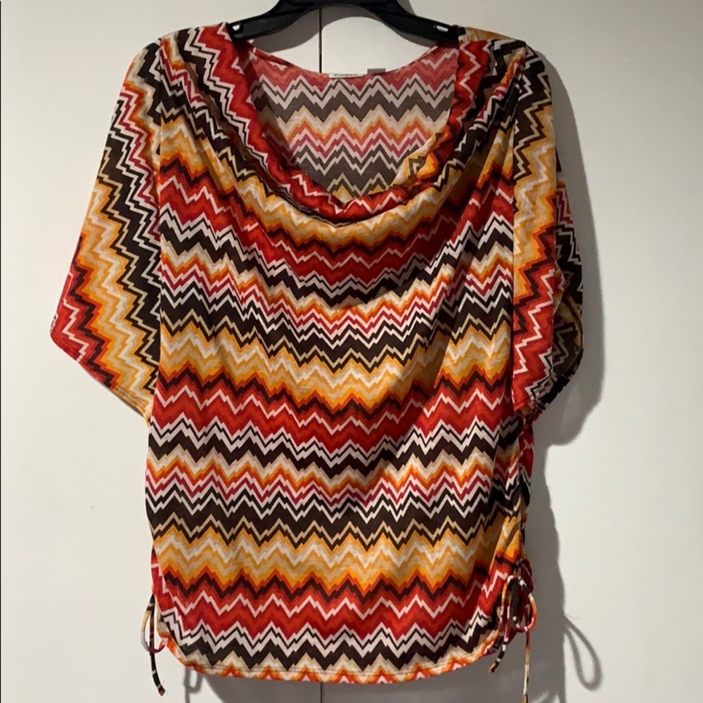 Cato Scoop Neck Short Sleeve Blouse
